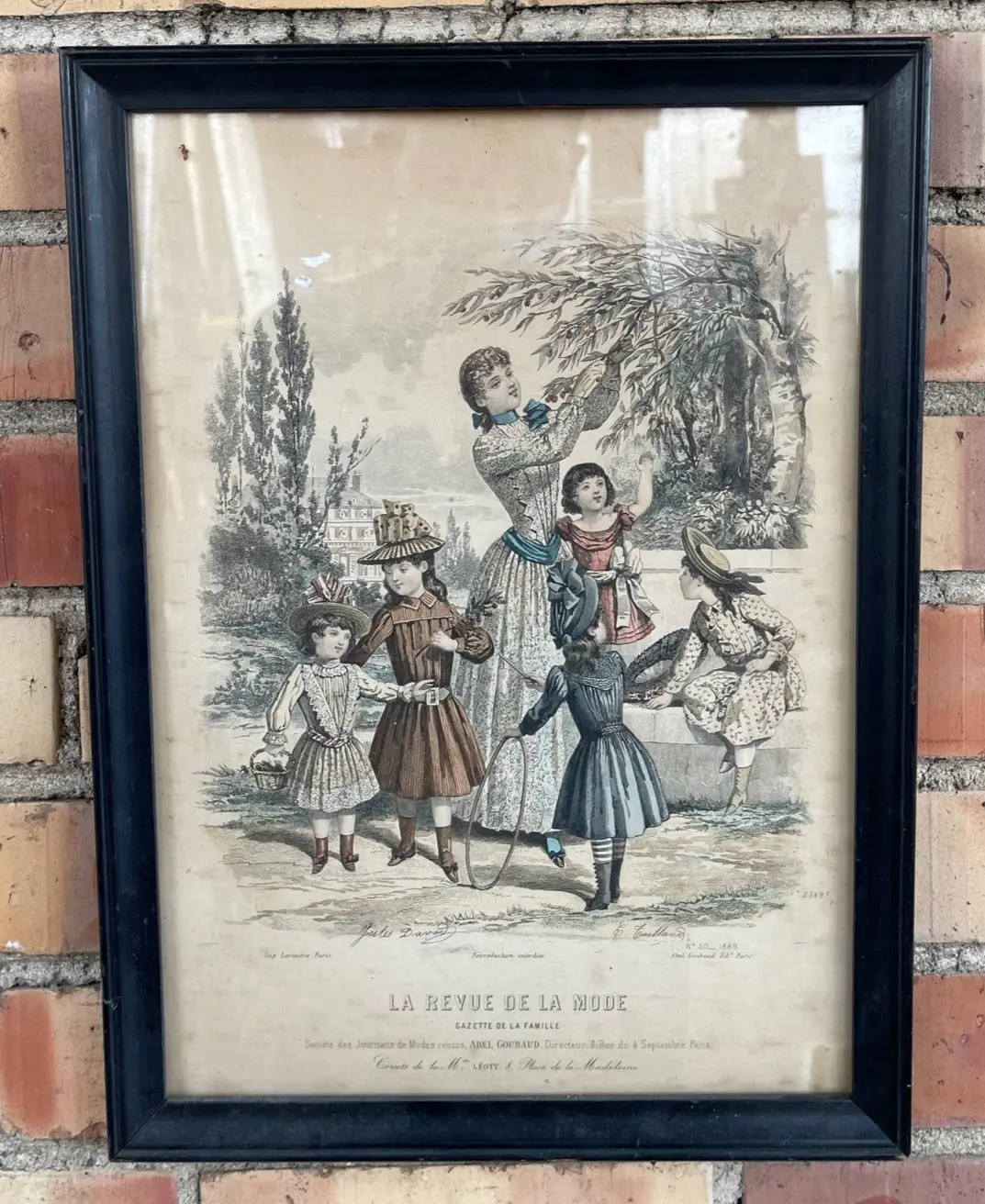 19Th Century French Etching Of Mother And Children 1