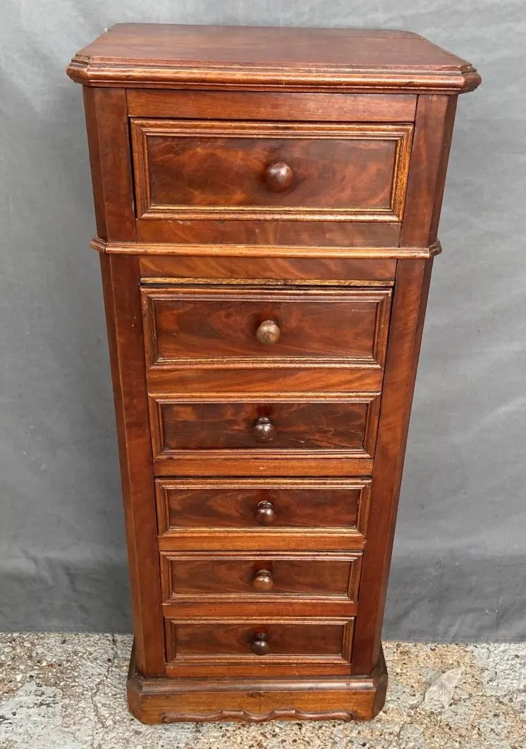 Louis Philippe Walnut 6 Drawer Side Chest 1