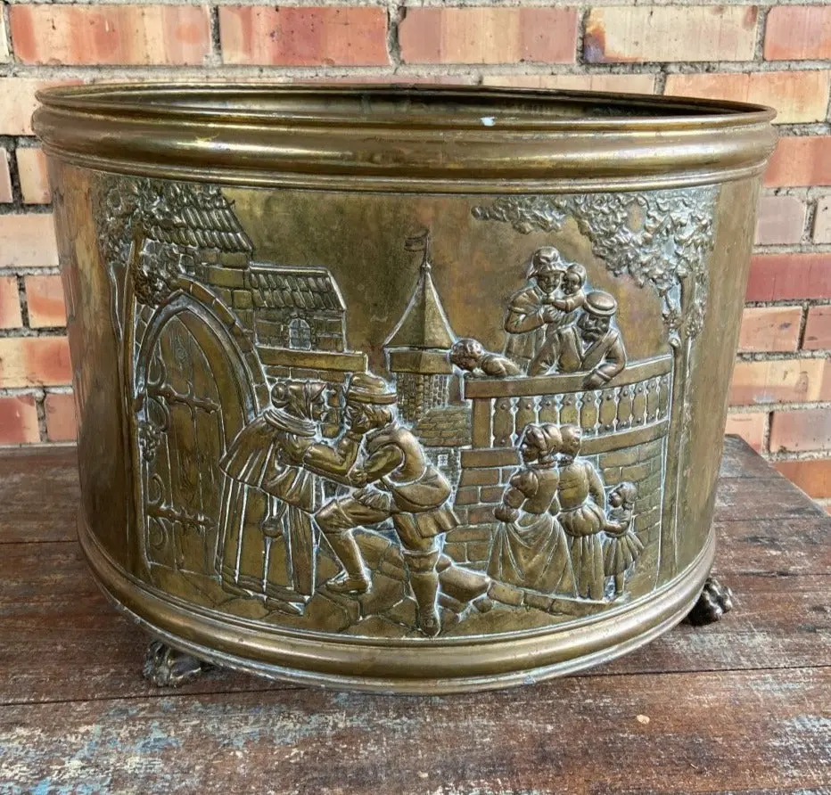 Brass Embossed Paw Footed Planter-As Is Foot 1