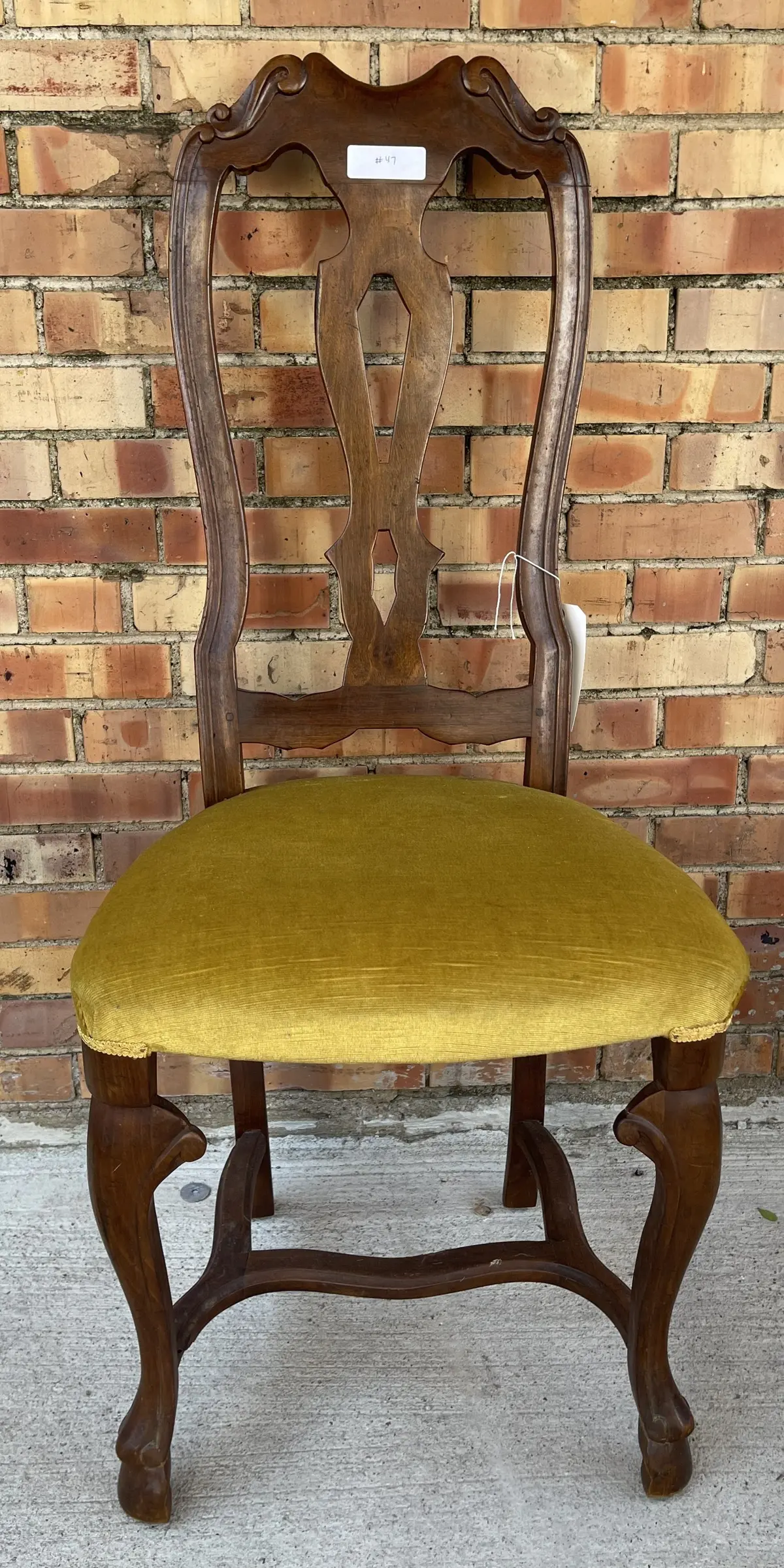 Pegged Italian Walnut Cabriole Leg Chair 1