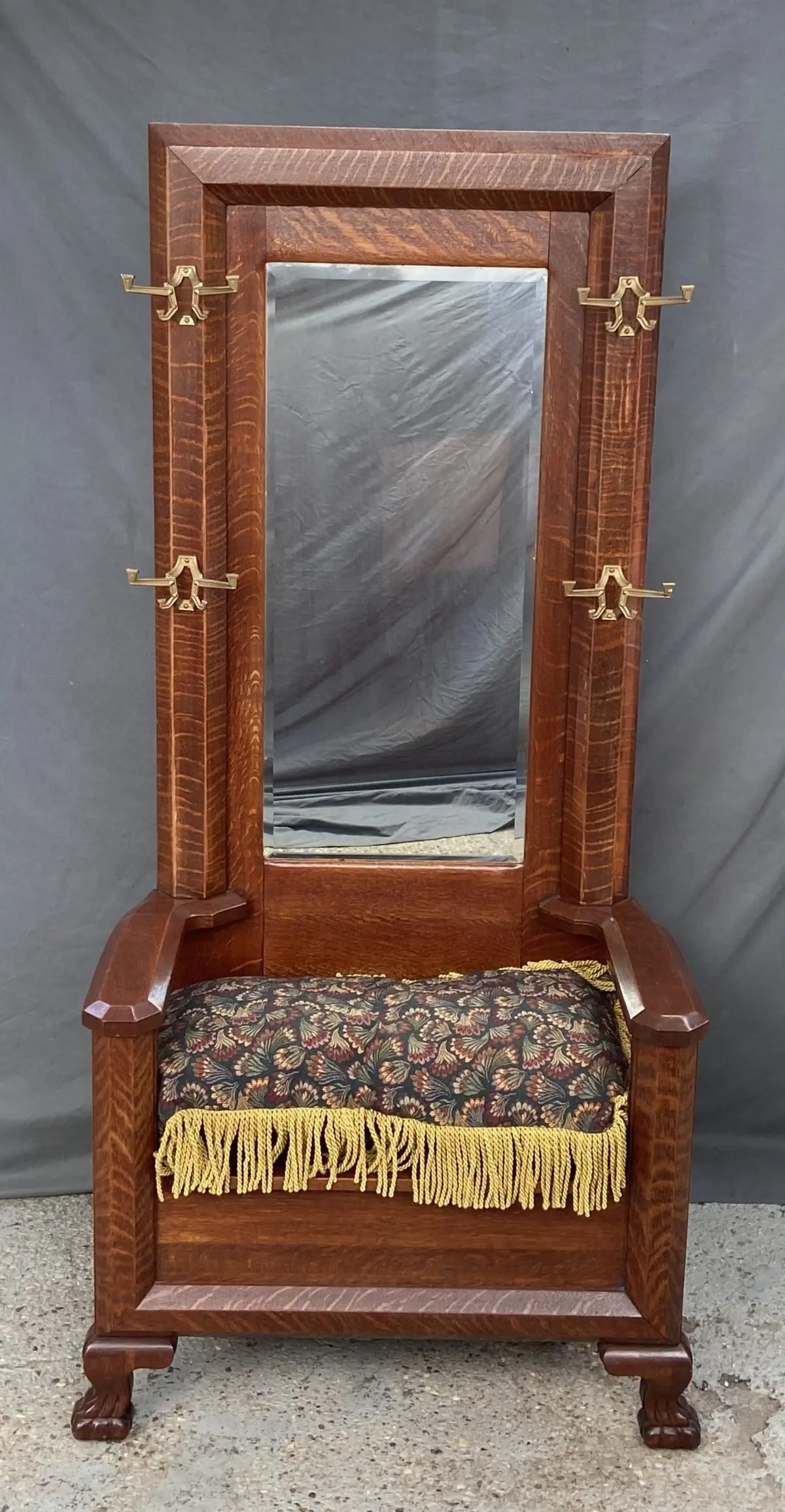 American Quarter Sawn Oak Hall Tree 1