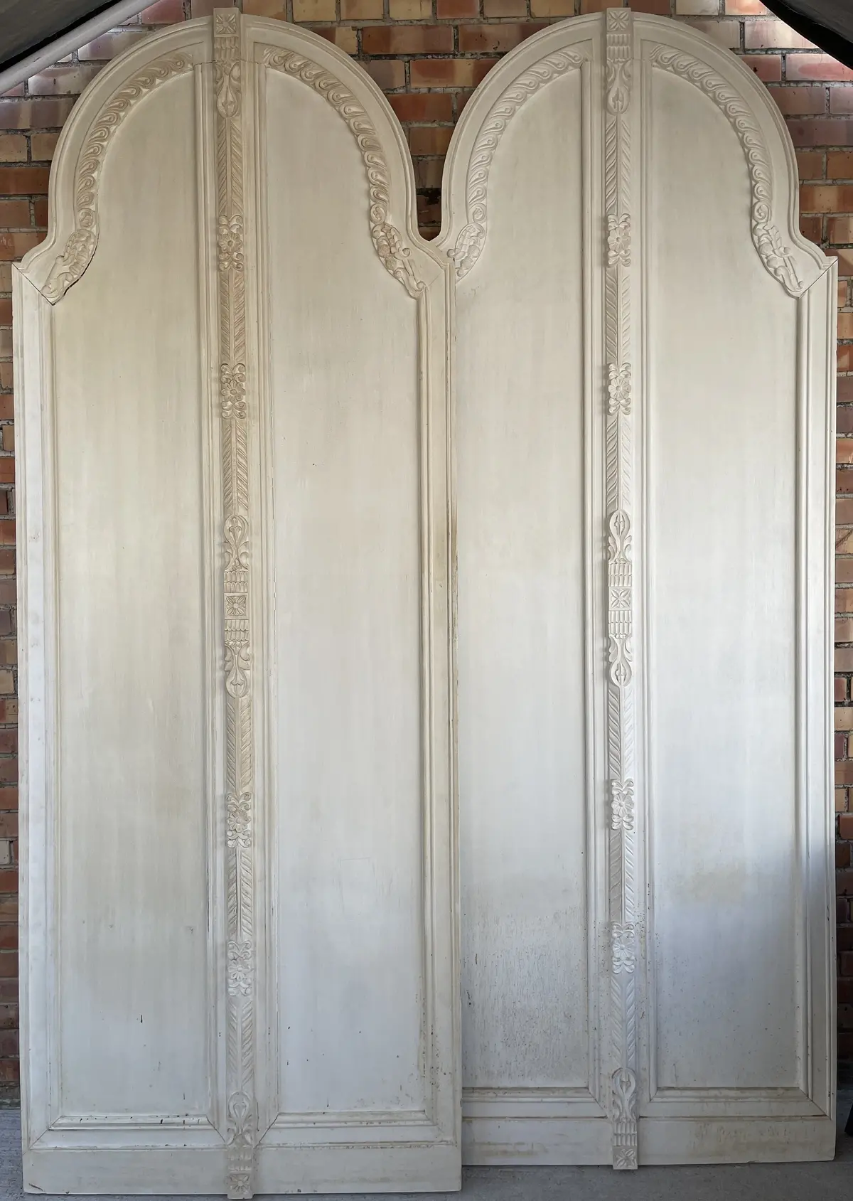 Pair Of Large White Arched Panels 1