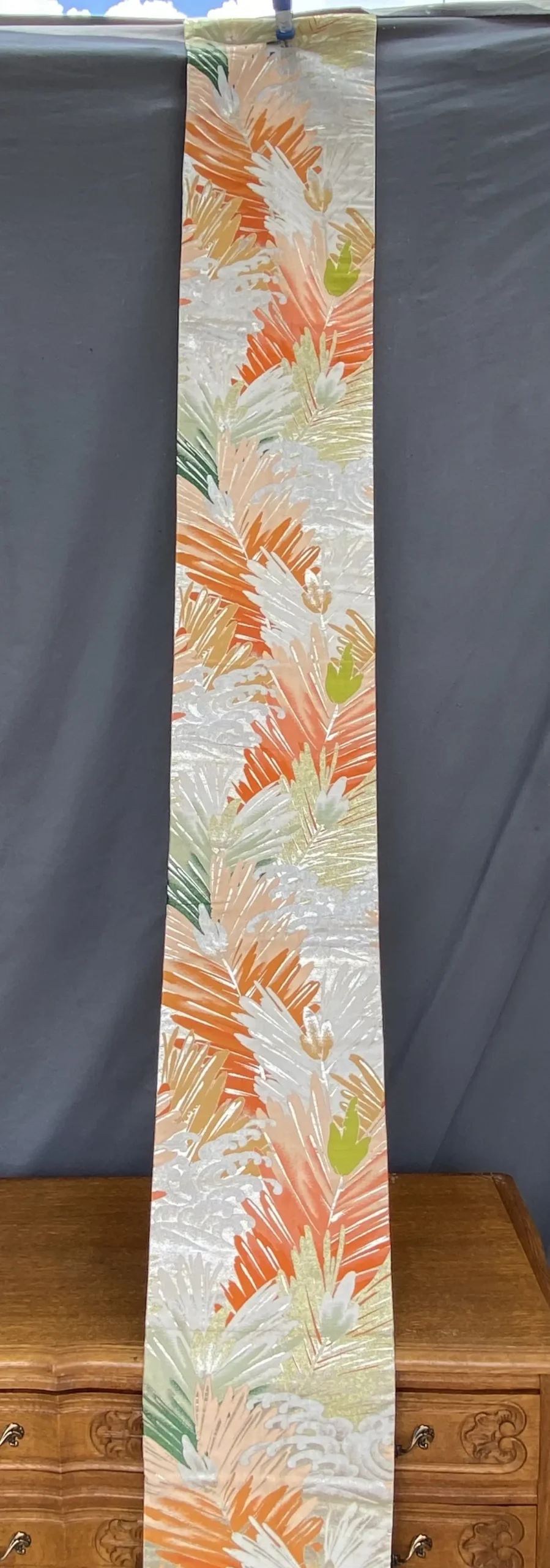 Orange, White, And Green Cloth Sash 1