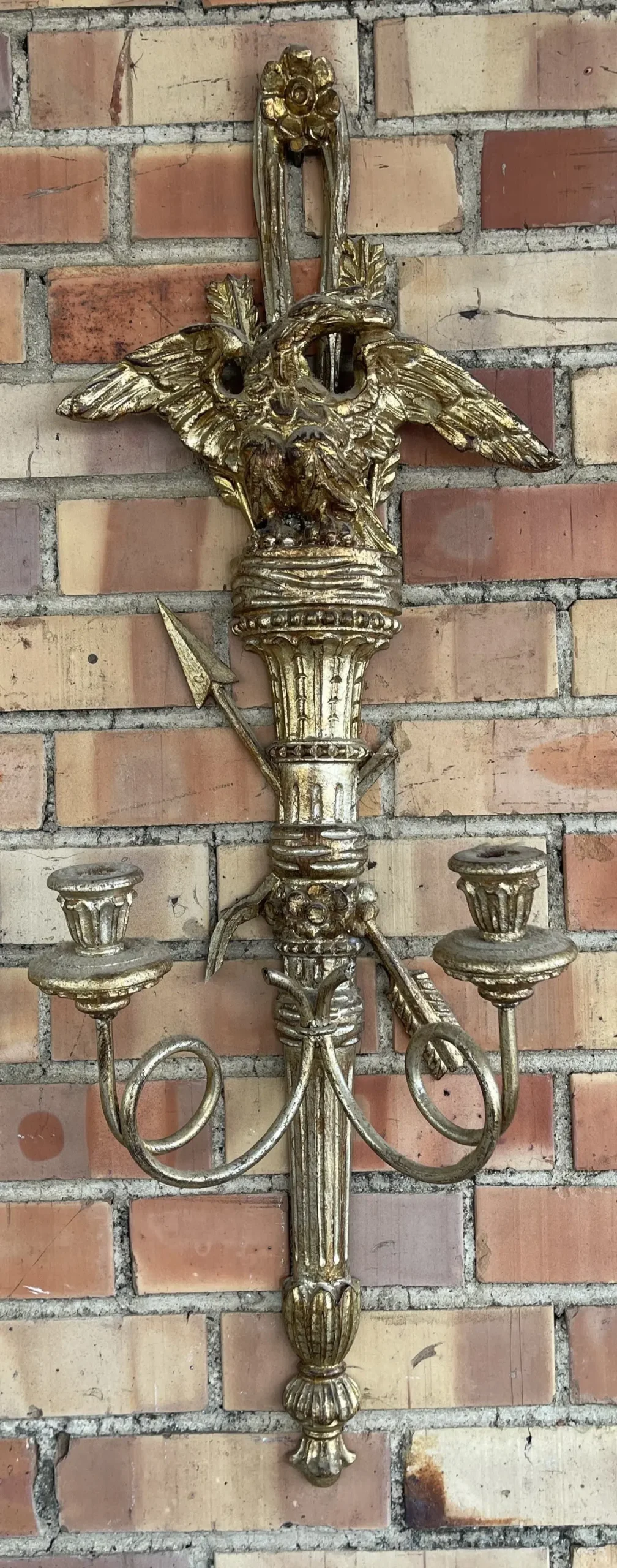 Single Tall Giltwood Eagle Sconce-As Found 1
