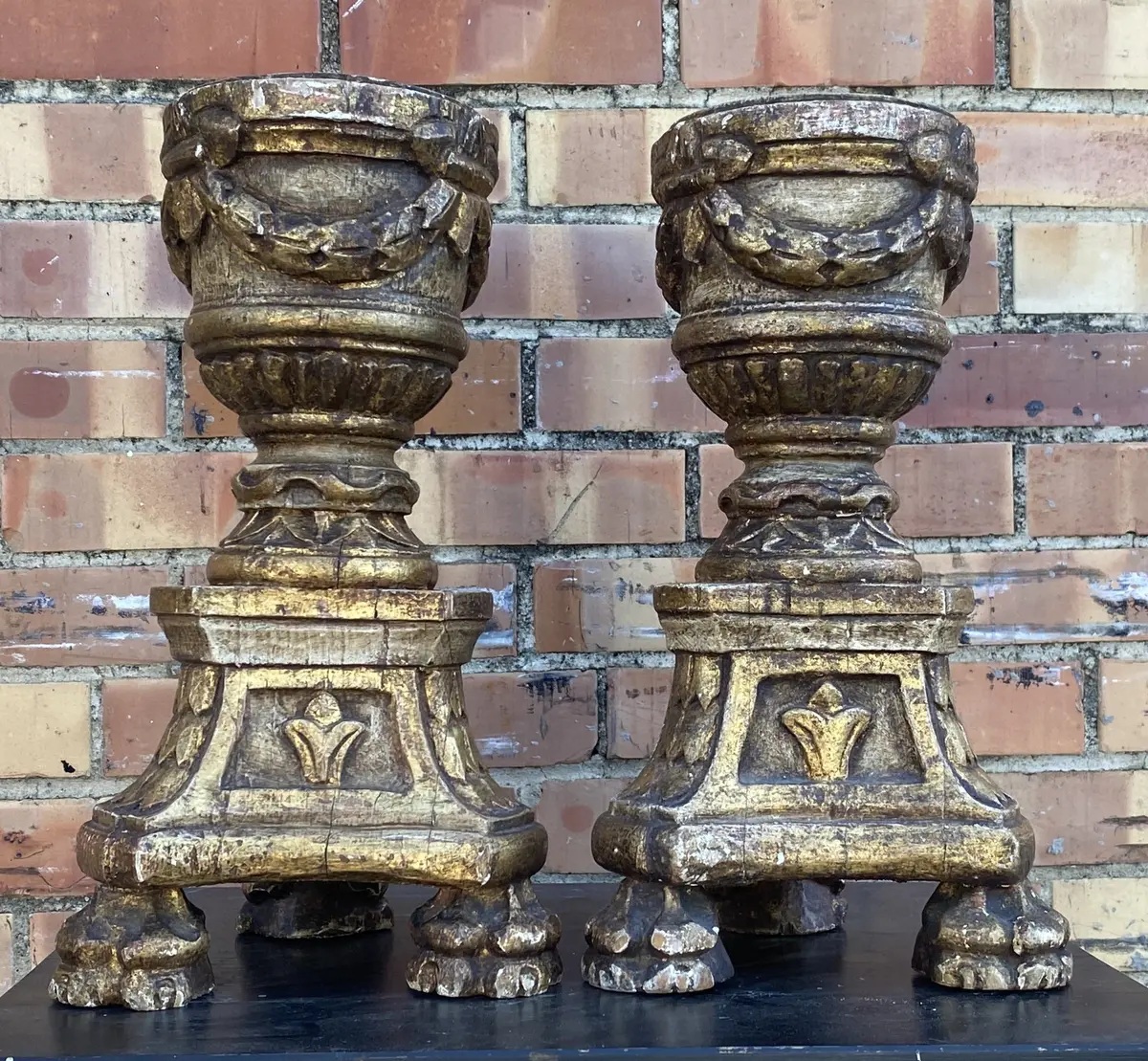 Pair Of Giltwood Candlestands 1
