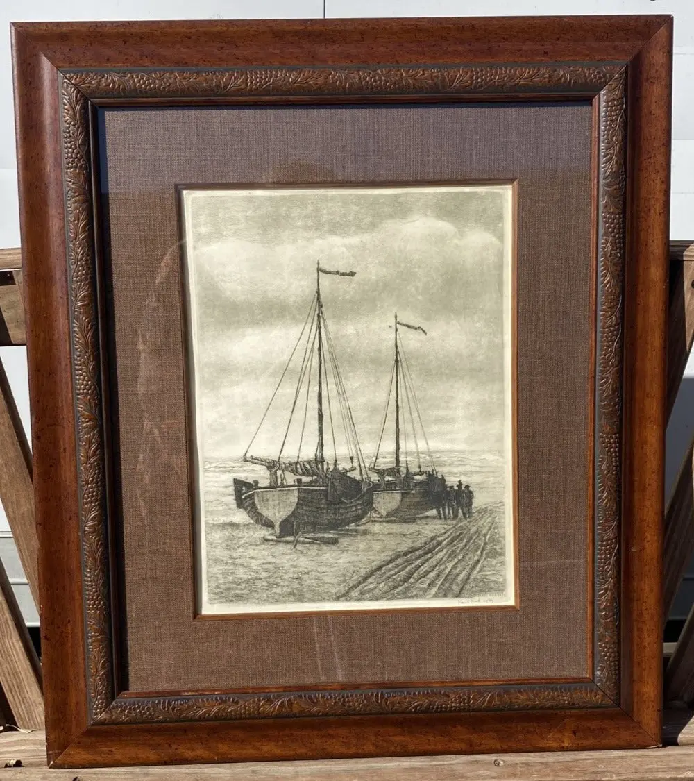Signed Print Of Sailboats By Karl Keach 1