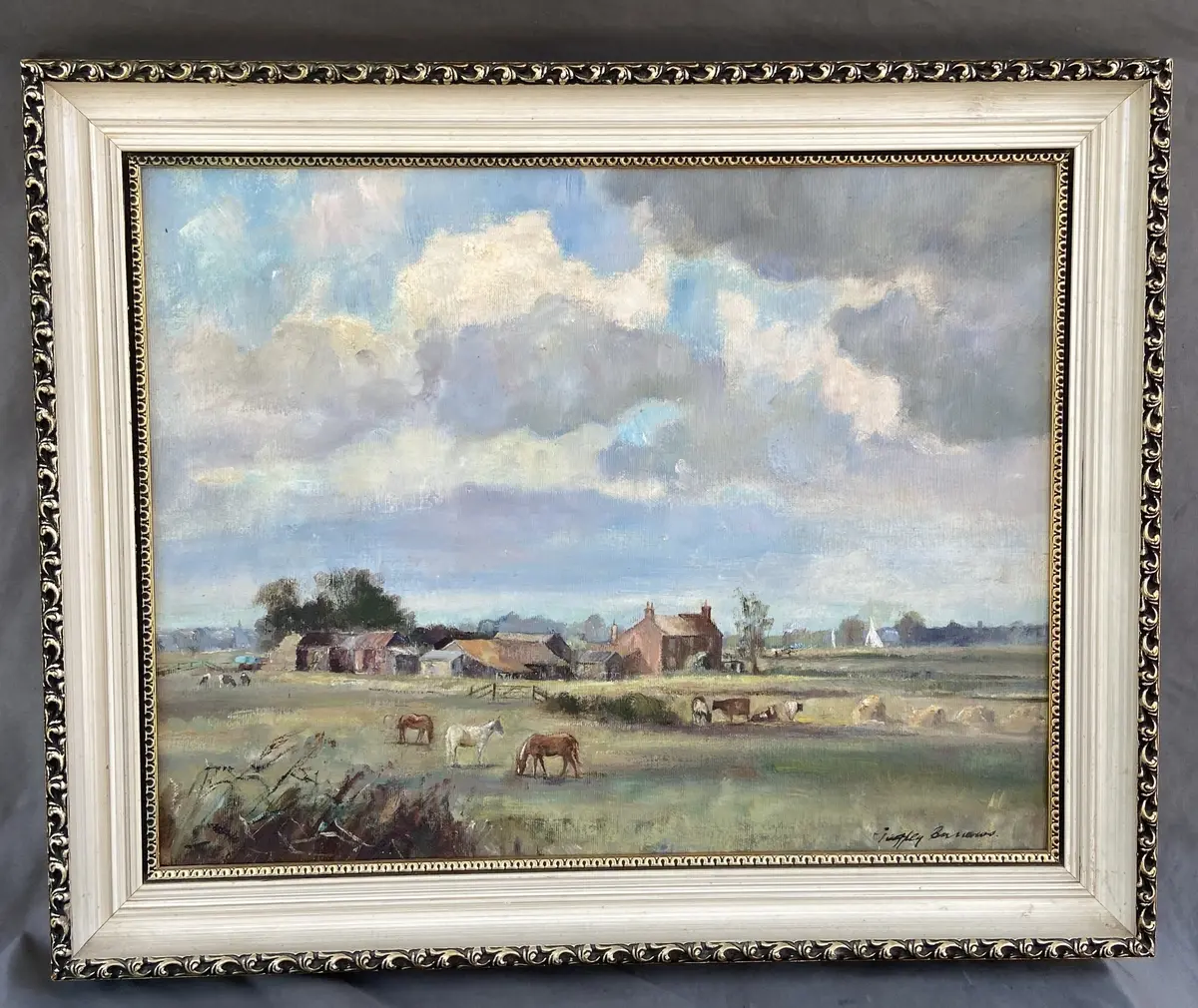 Oil Painting Of 19Th Century Farm 1