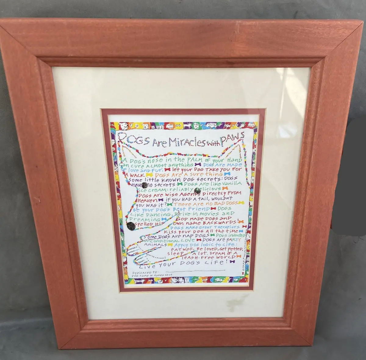 Framed Dog Miracle Print 1
