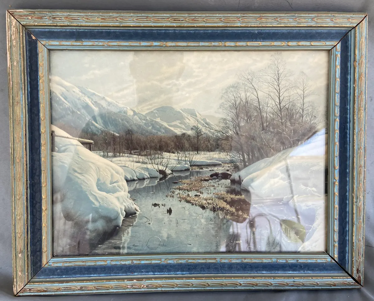 Snowy River Print In Blue Frame 1