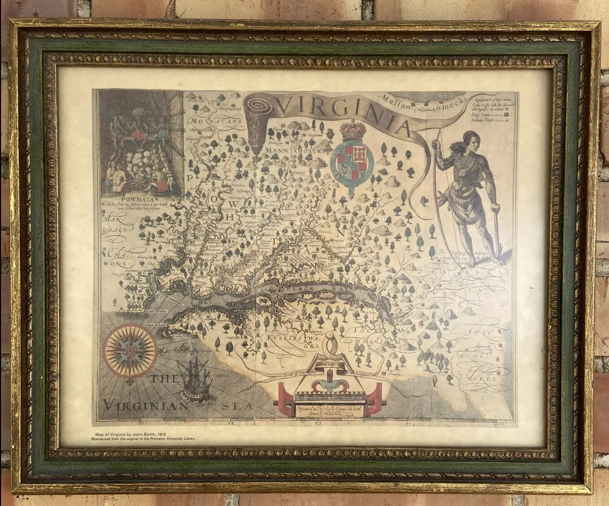 Map Of Virginia With John Smith 1