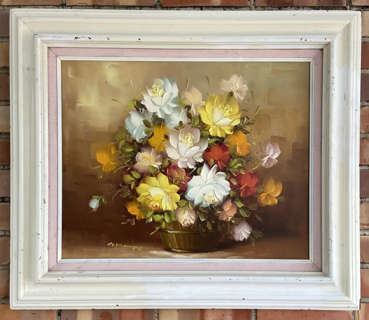 Colorful Floral Impasto Oil Painting By G. Mauges 1