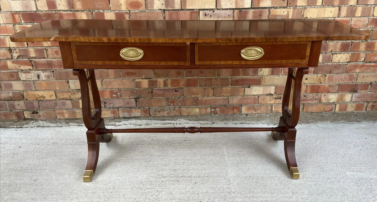 Regency Style Dopleaf Console Table By Baker 1
