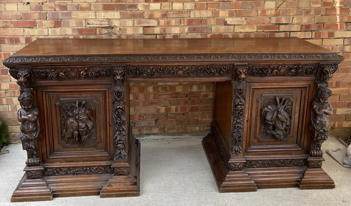 Fabulous French Cherub Carved Sideboard 1