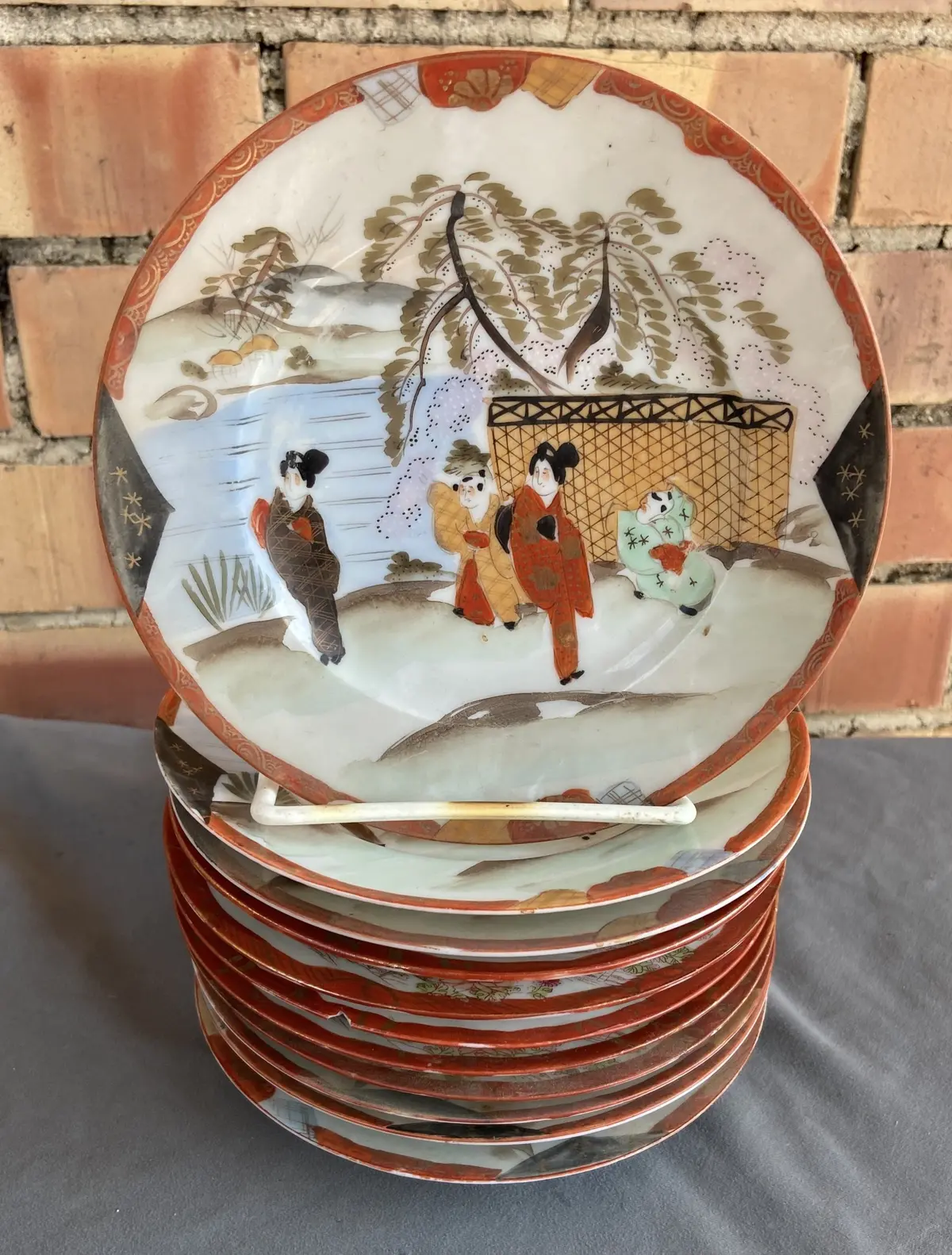 Set Of 6 Small Japanese Geisha Plates 1