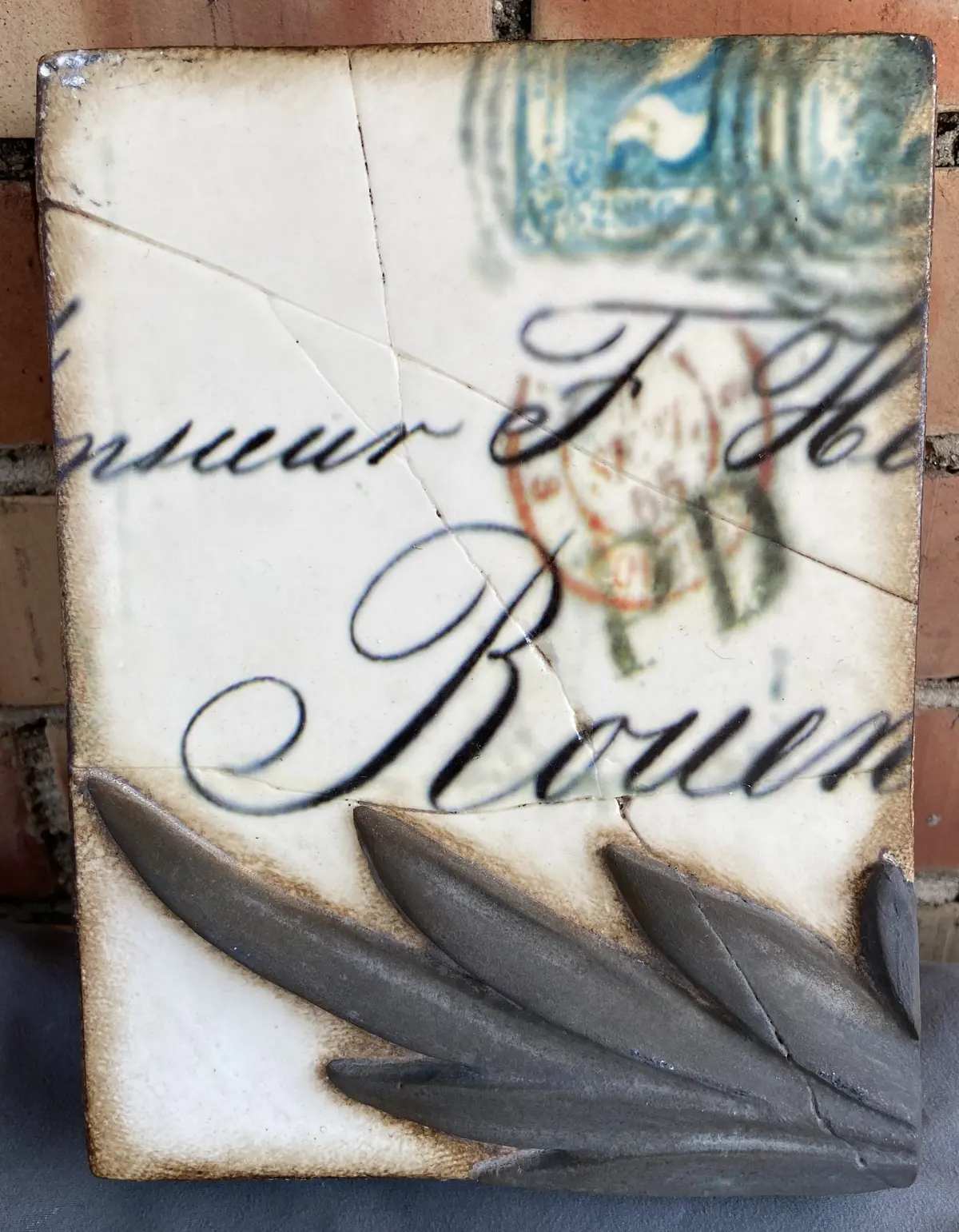 Porcelain On Wood Wall Hanger 1