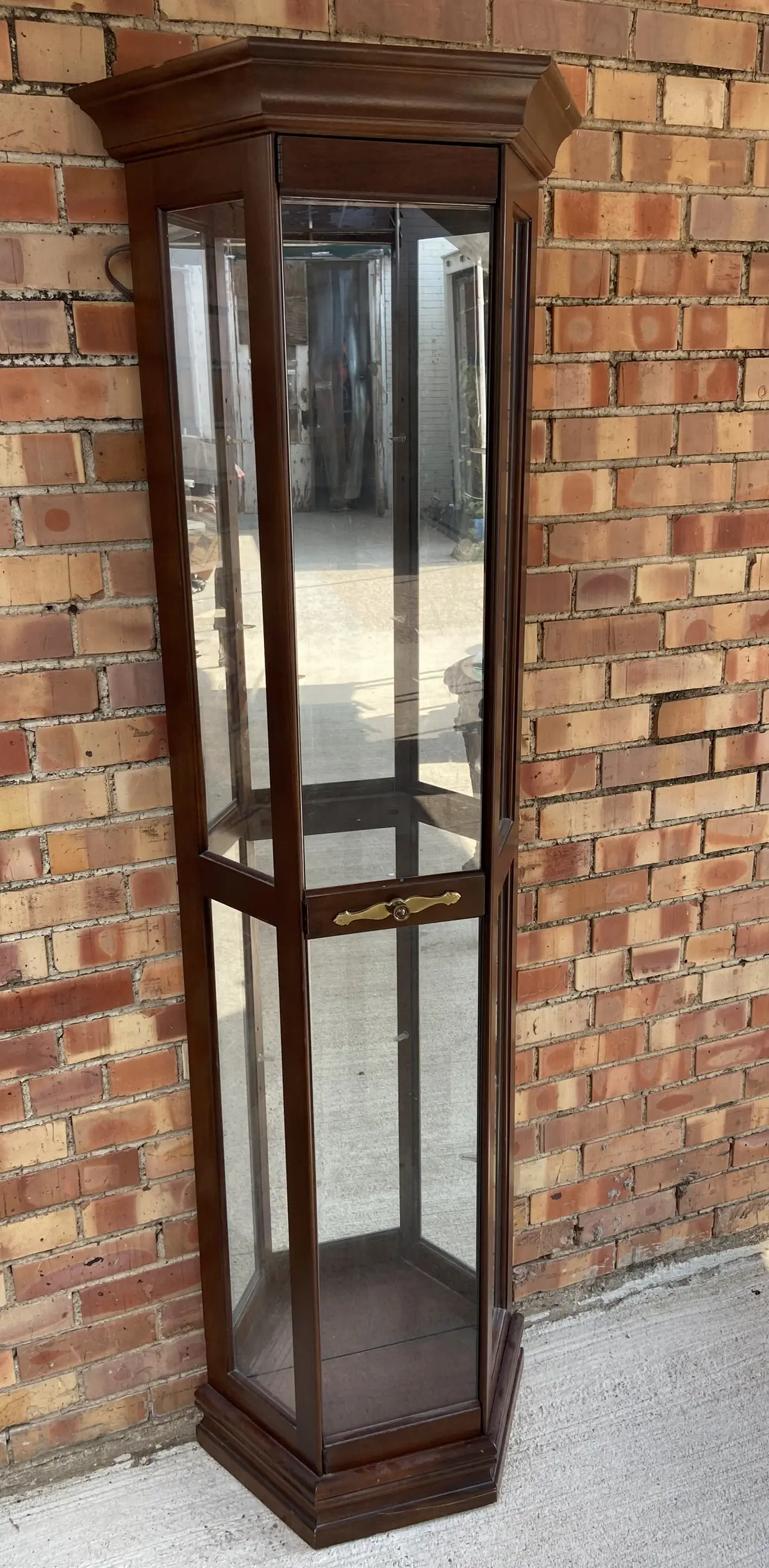 Vintage Small Canted Sides Curio Cabinet 1