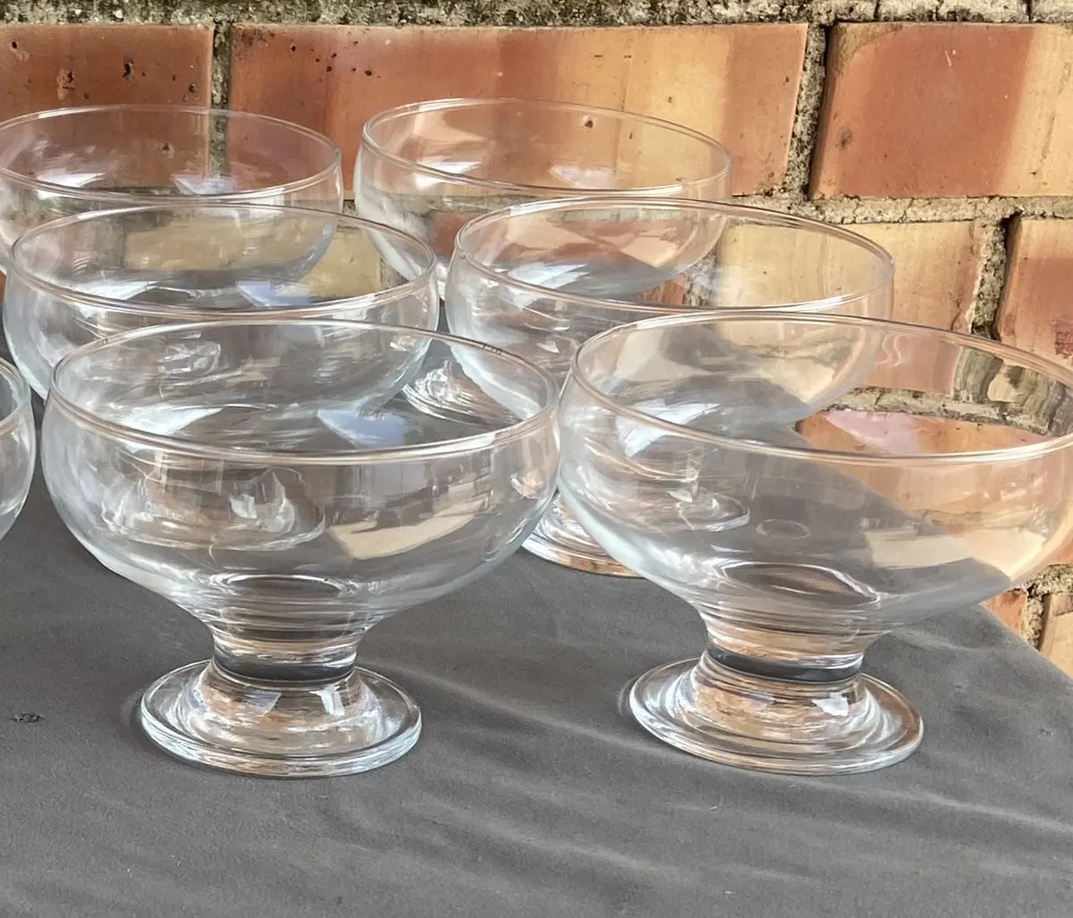 Set Of 6 Clear Dessert Glasses 1