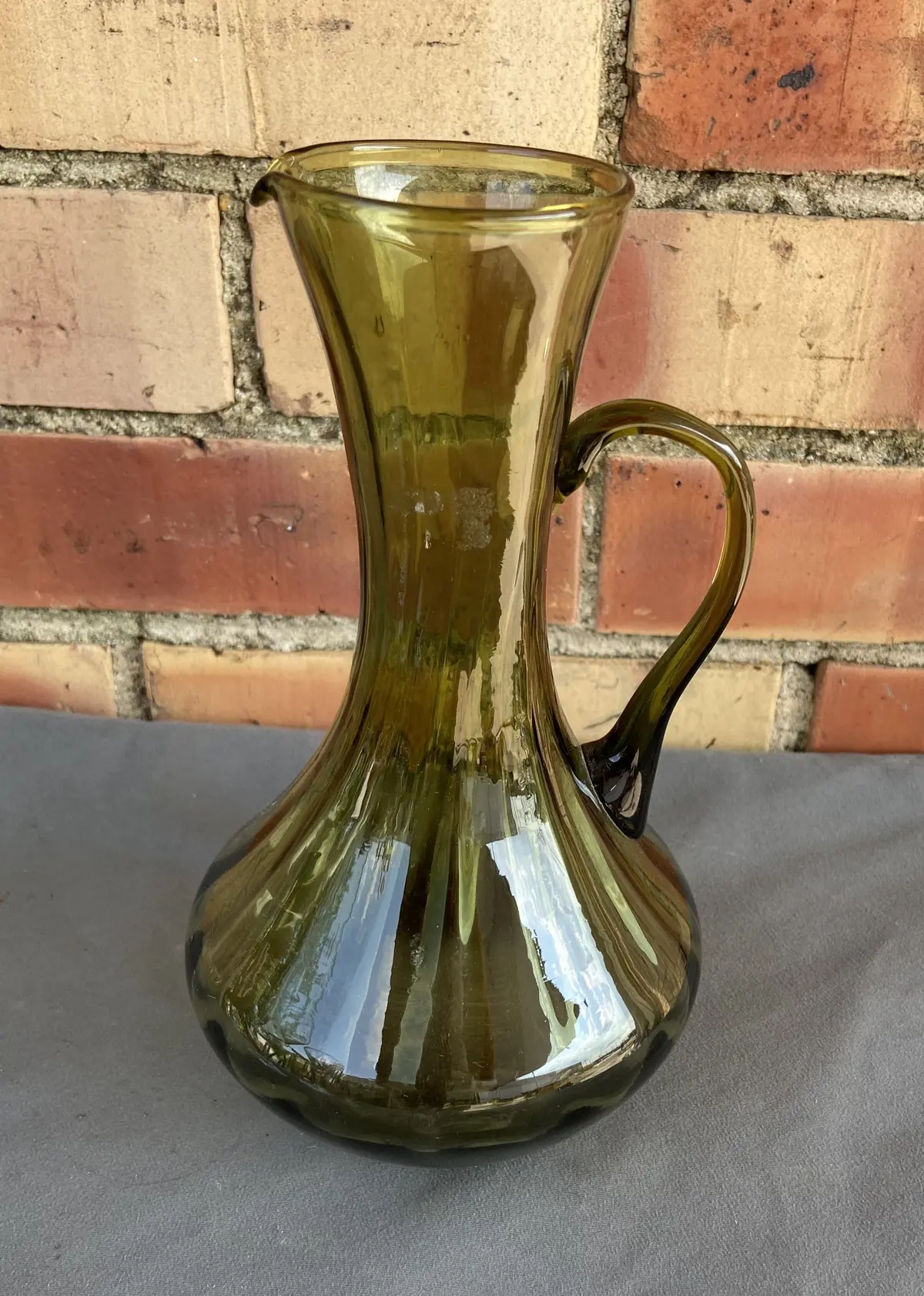 Green Glass Pitcher 1