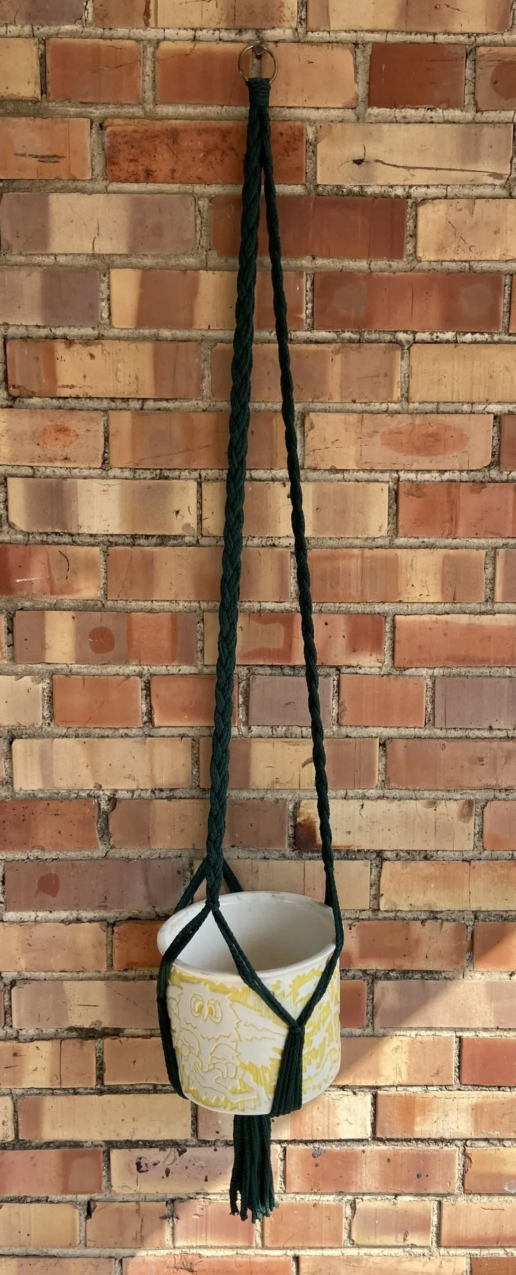 Green Macrame Plant Hanger - Planter Not Included 1