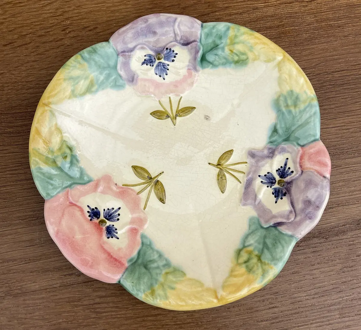 Pastel Majolica Plate-Each 1