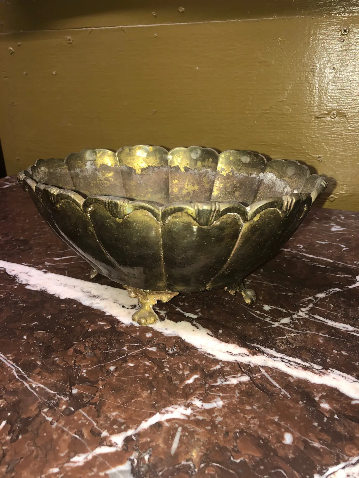 Small Vintage Brass Planter With Ornate Edging 1