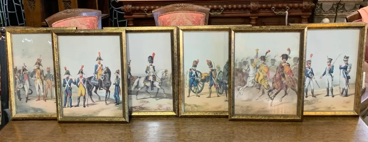 Set Of 6 Imperial Garde Small Antique Prints 1