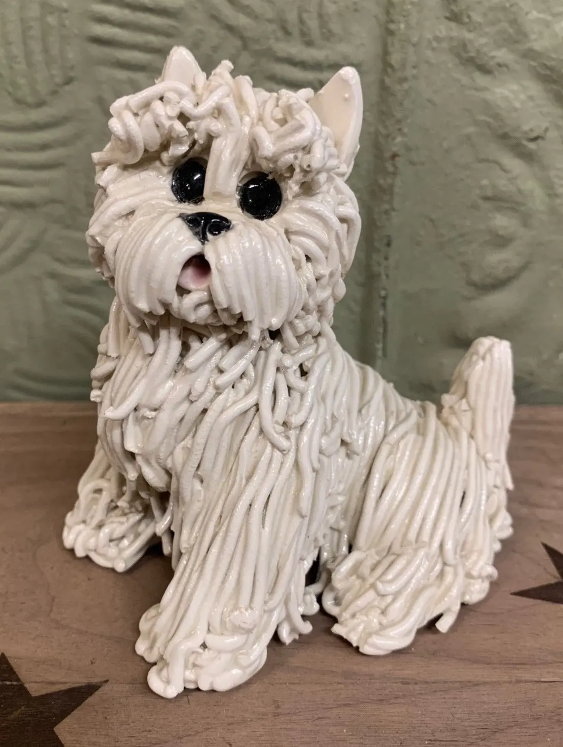 Kathy Wise Pottery Dog Figure 1