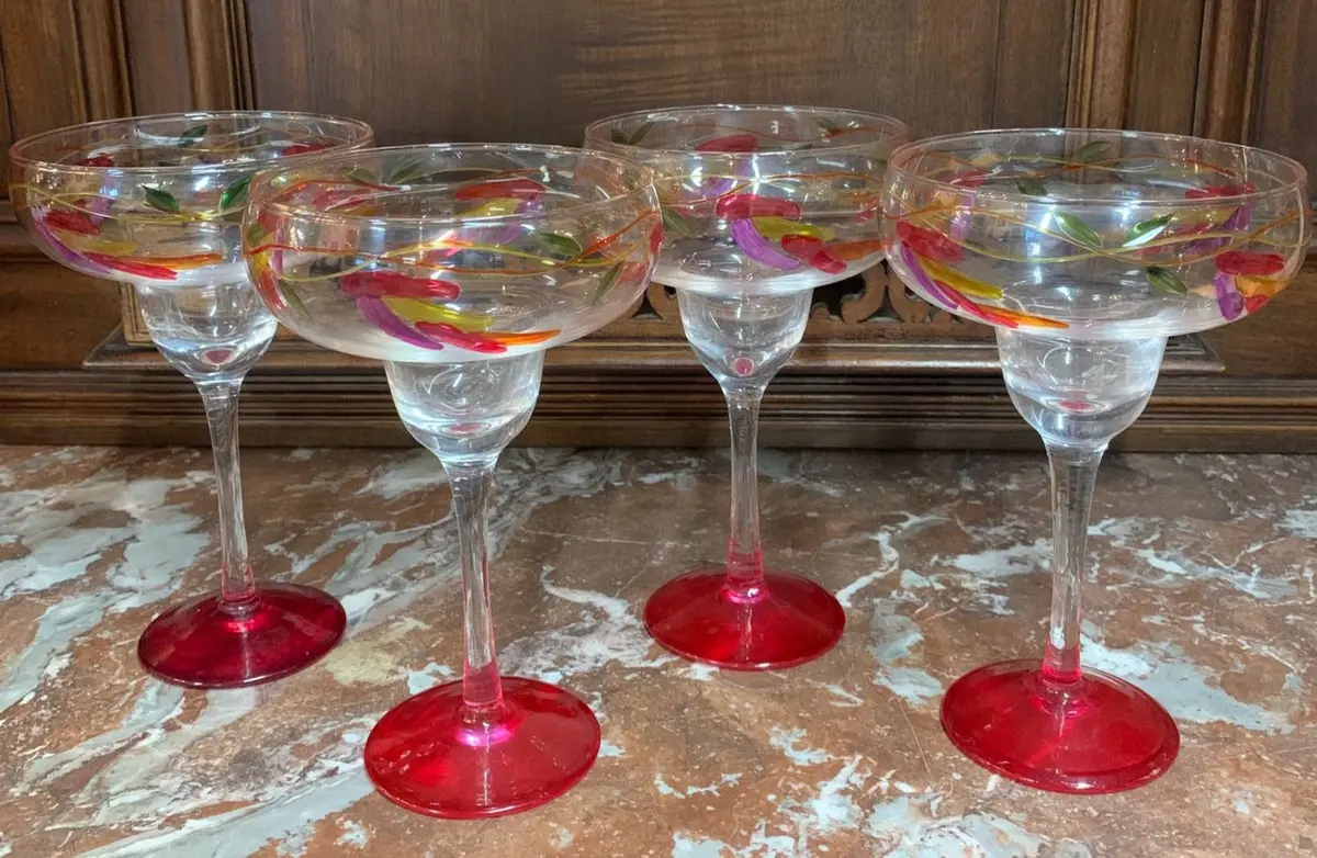 Set Of 4 Colorful Margarita Glasses 1