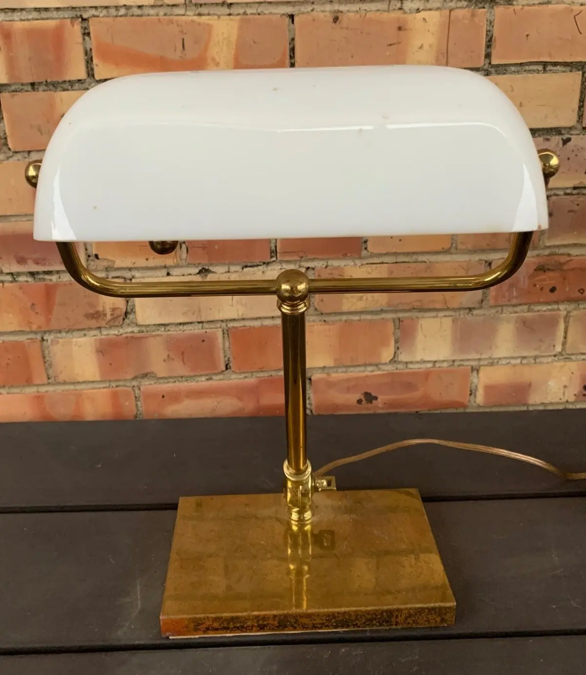 Banker's Glass/Brass Lamp 1