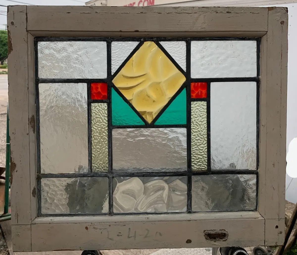 English Deco Stained Glass Window 1