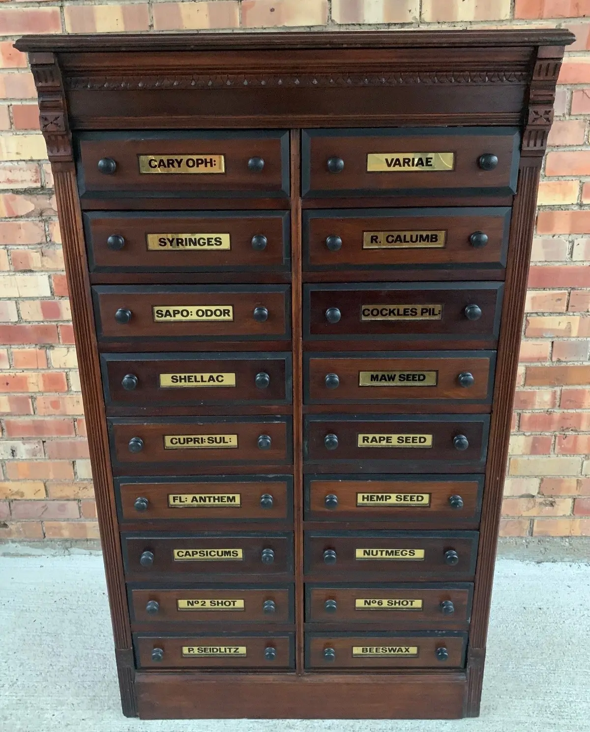 Antique 1880'S Walnut Apothecary Cabinet 1