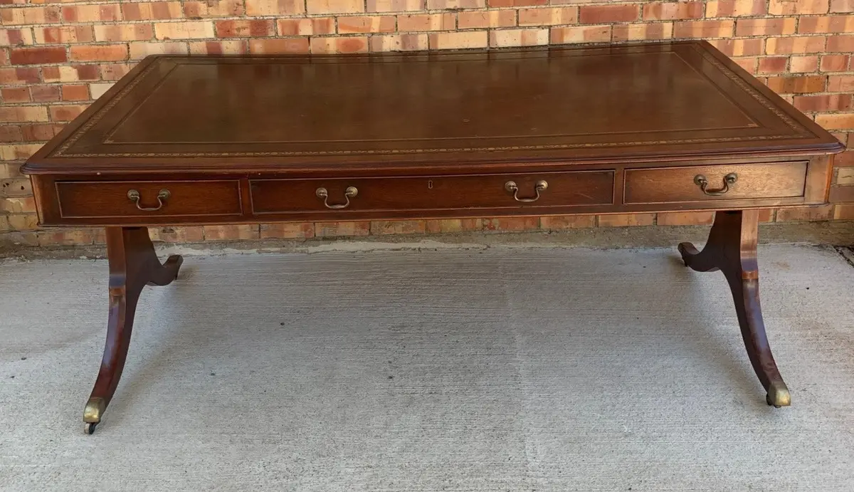 Mahogany X Form Library Table Or Desk 1