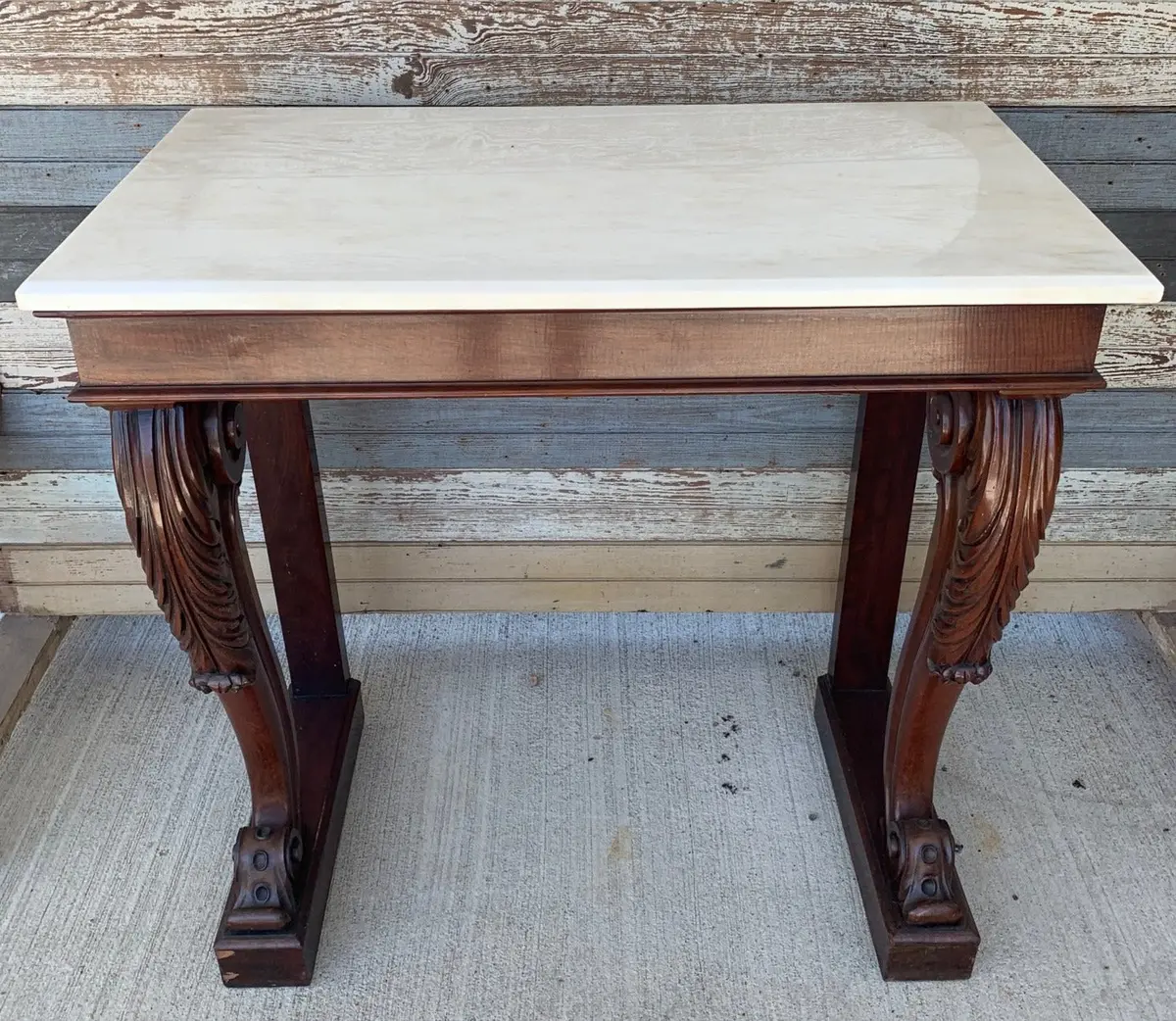 Empire Mahogany Marble Top Console 1