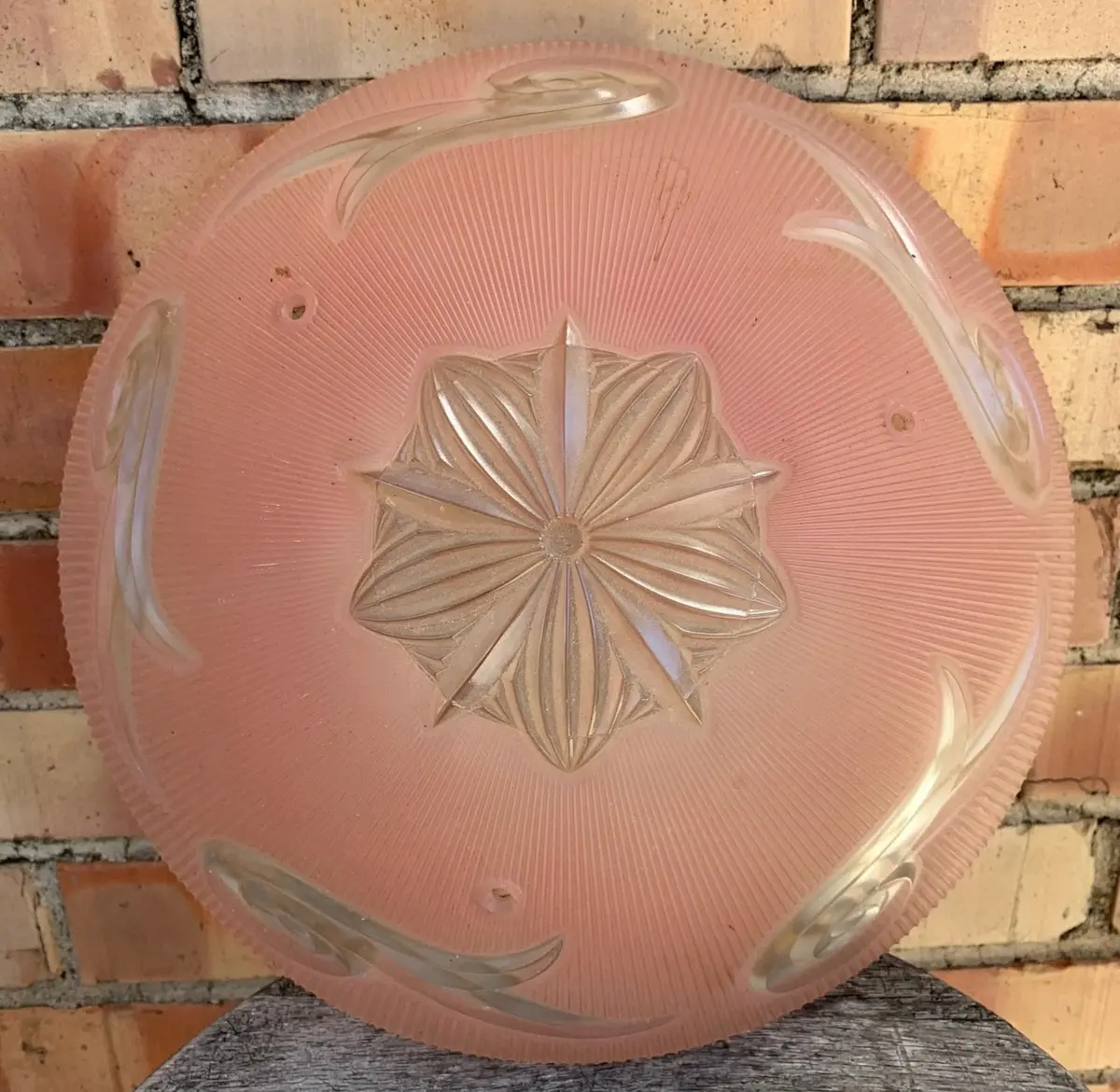Pink Glass Ceiling Lamp Globe Shade 1