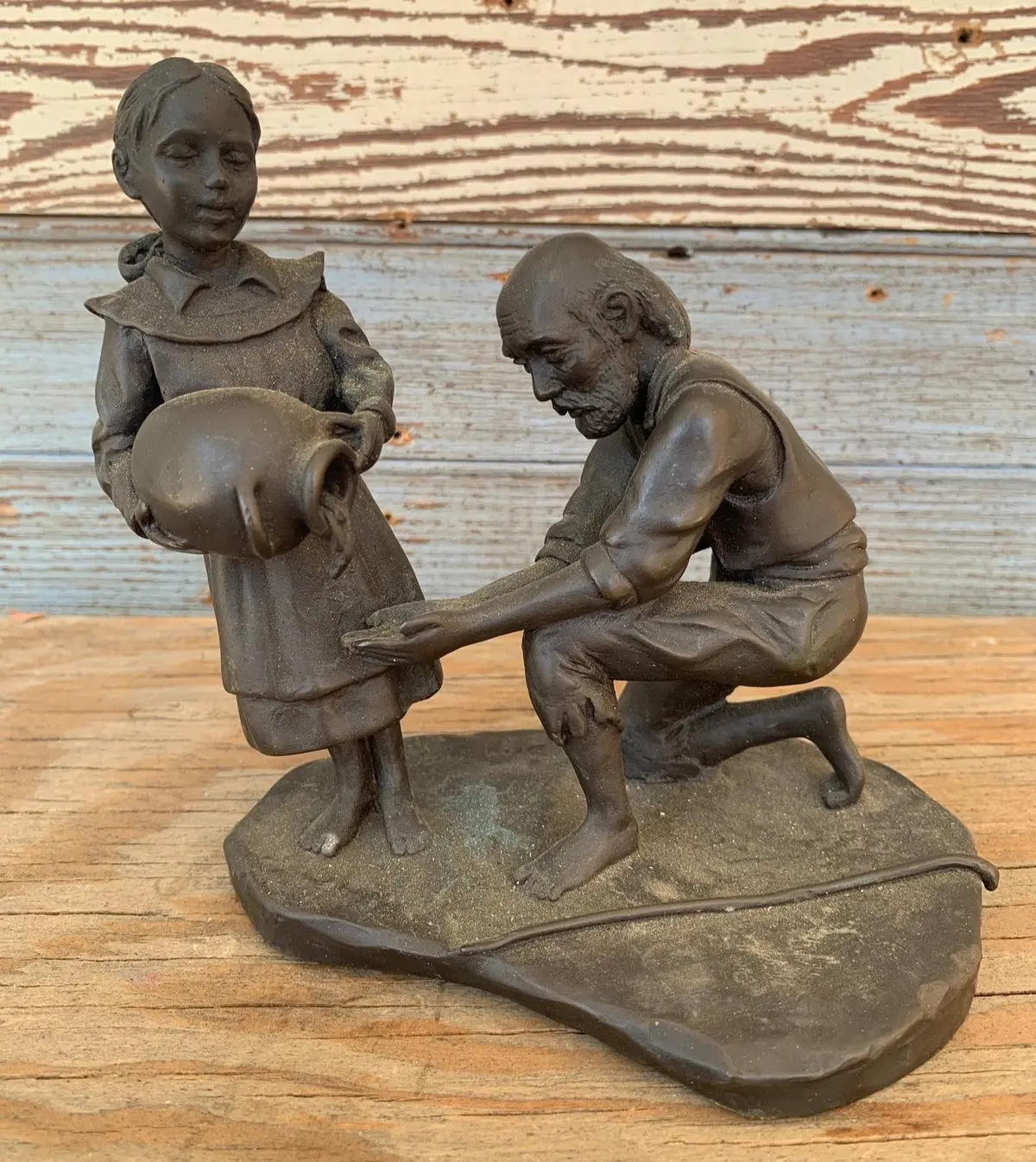 Small Bronze Of Girl And Man 1