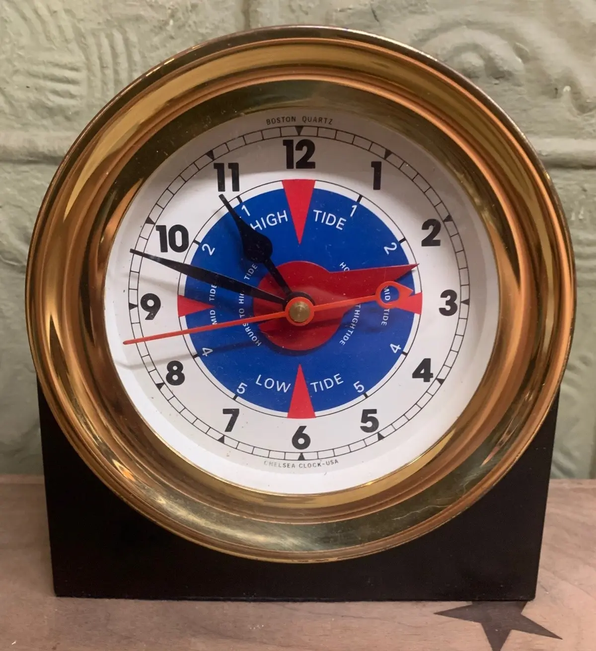 Brass Colorful Nautical Tidal Gauge Clock On Stand 1
