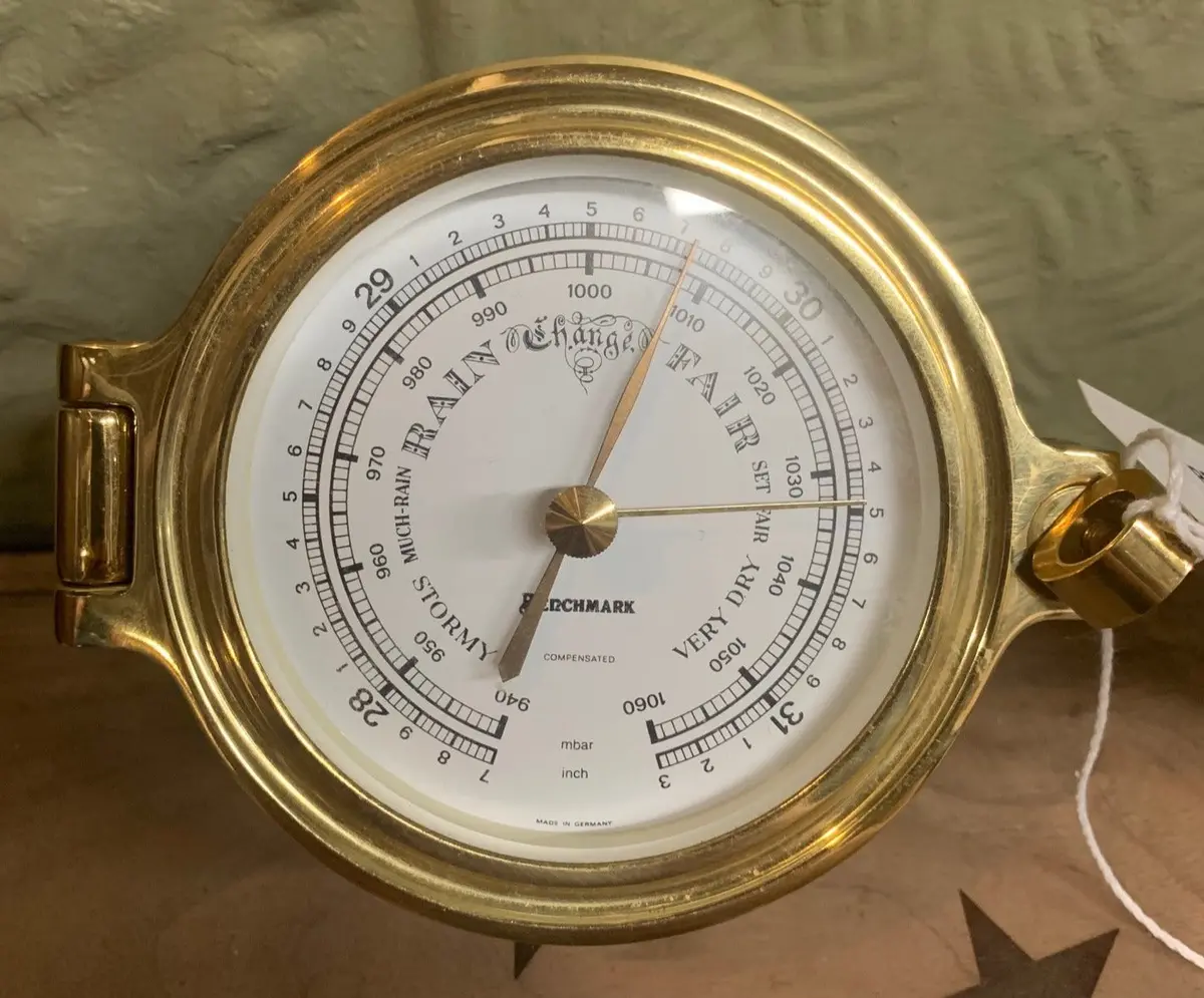 Brass Nautrical Benchmark Small Barometer 1