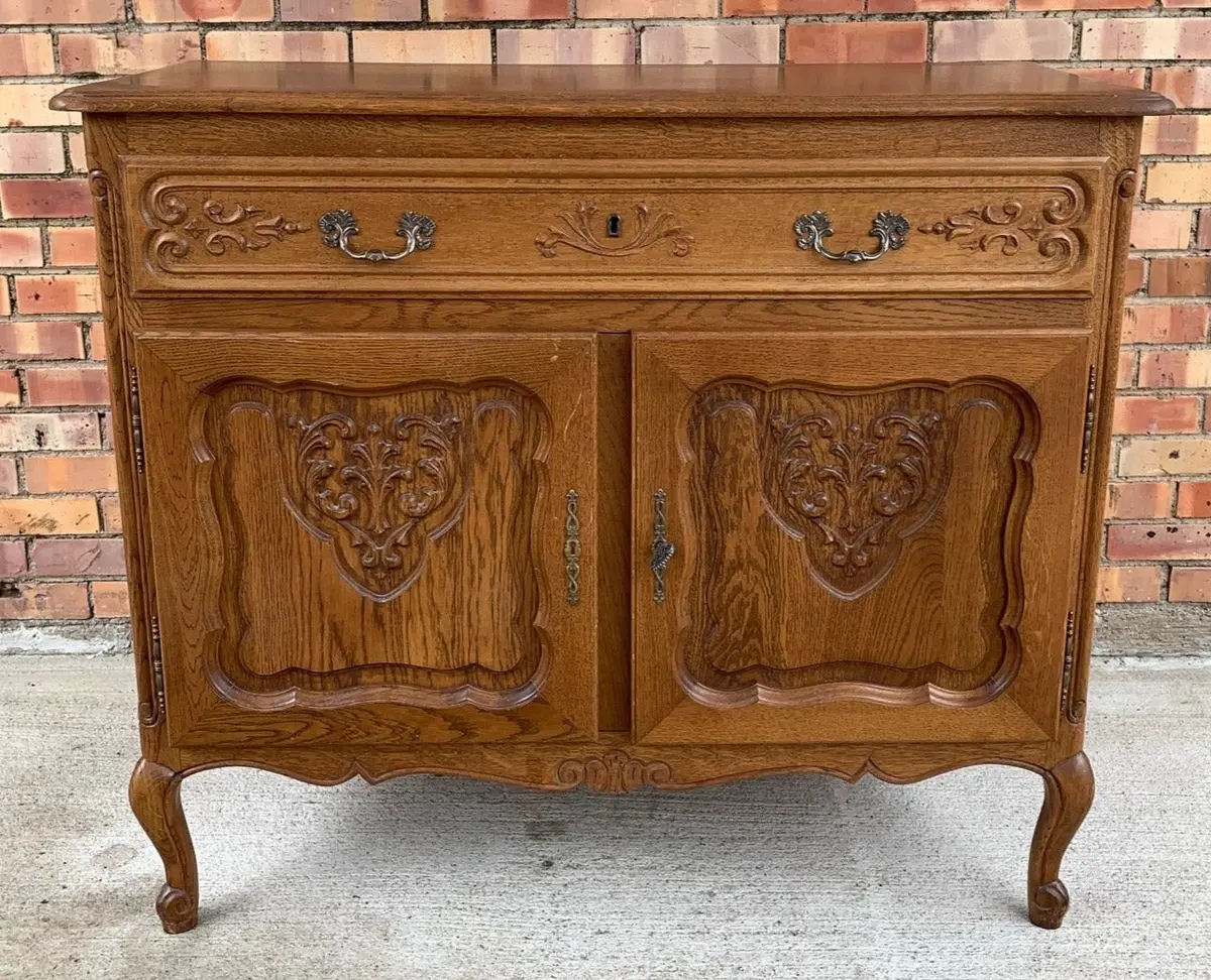 Light Oak Country French 2 Door Server 1