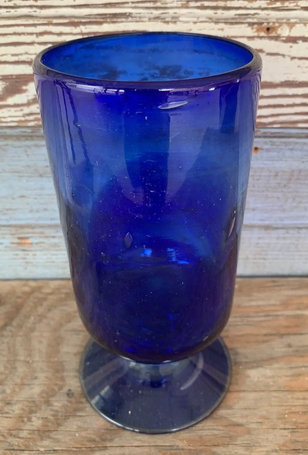 Cobalt Glass Footed Vase 1