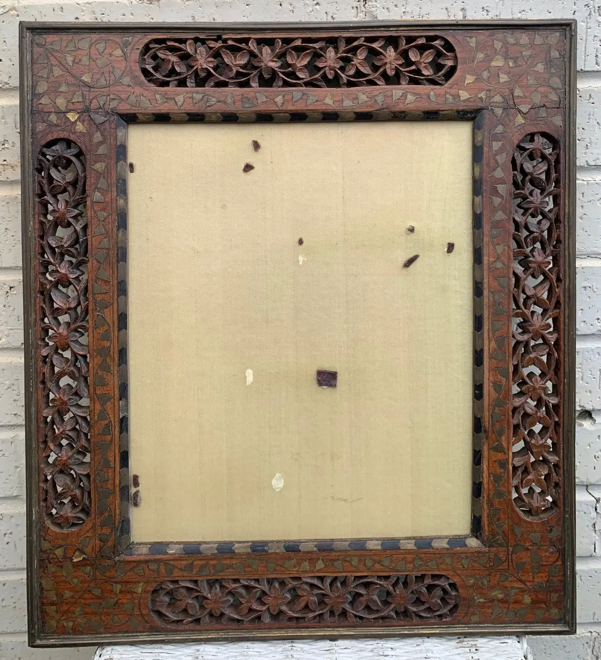 Carved And Inlaid Wood Frame 1