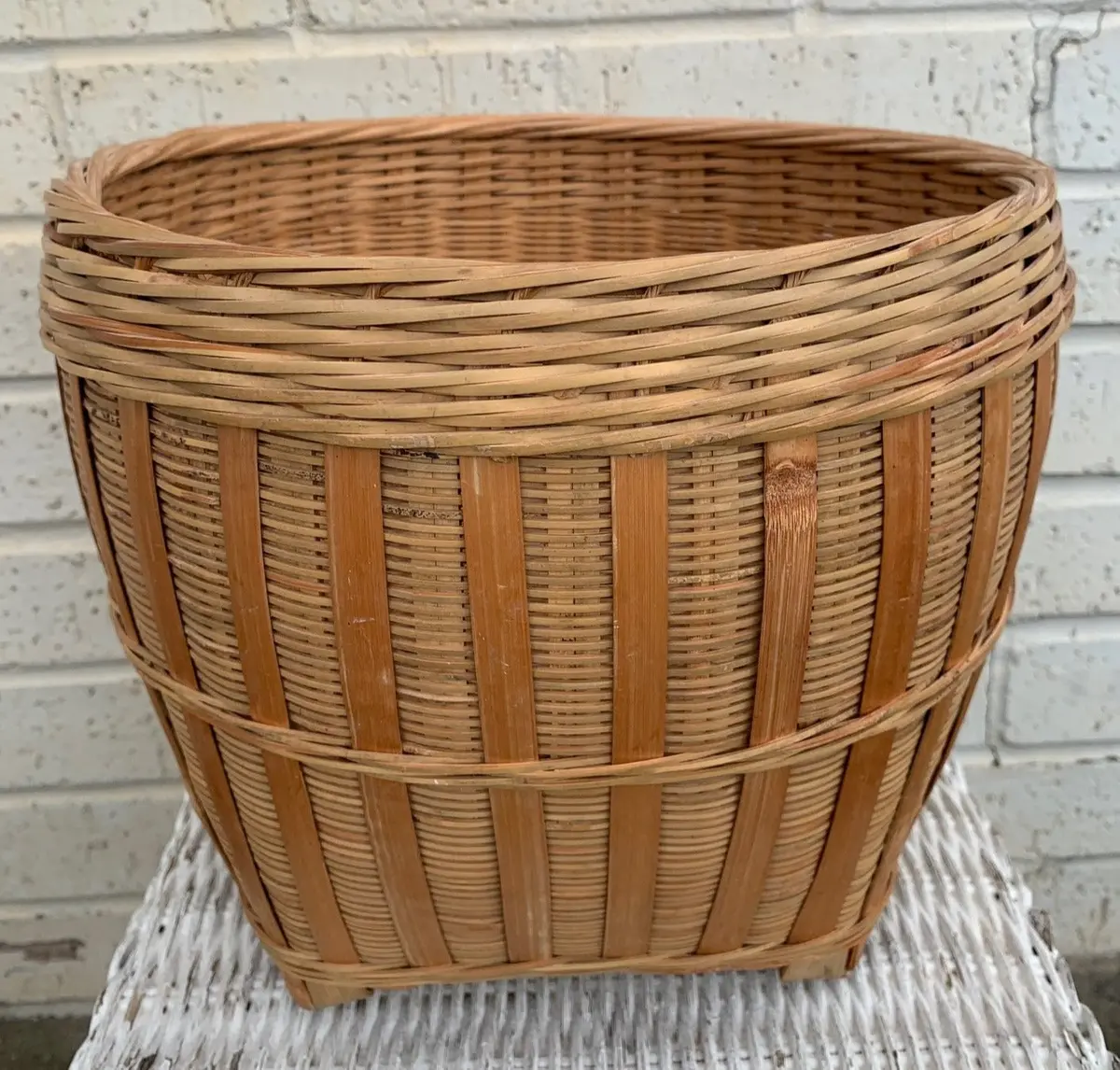 Wicker Planter Or Waste Basket 1