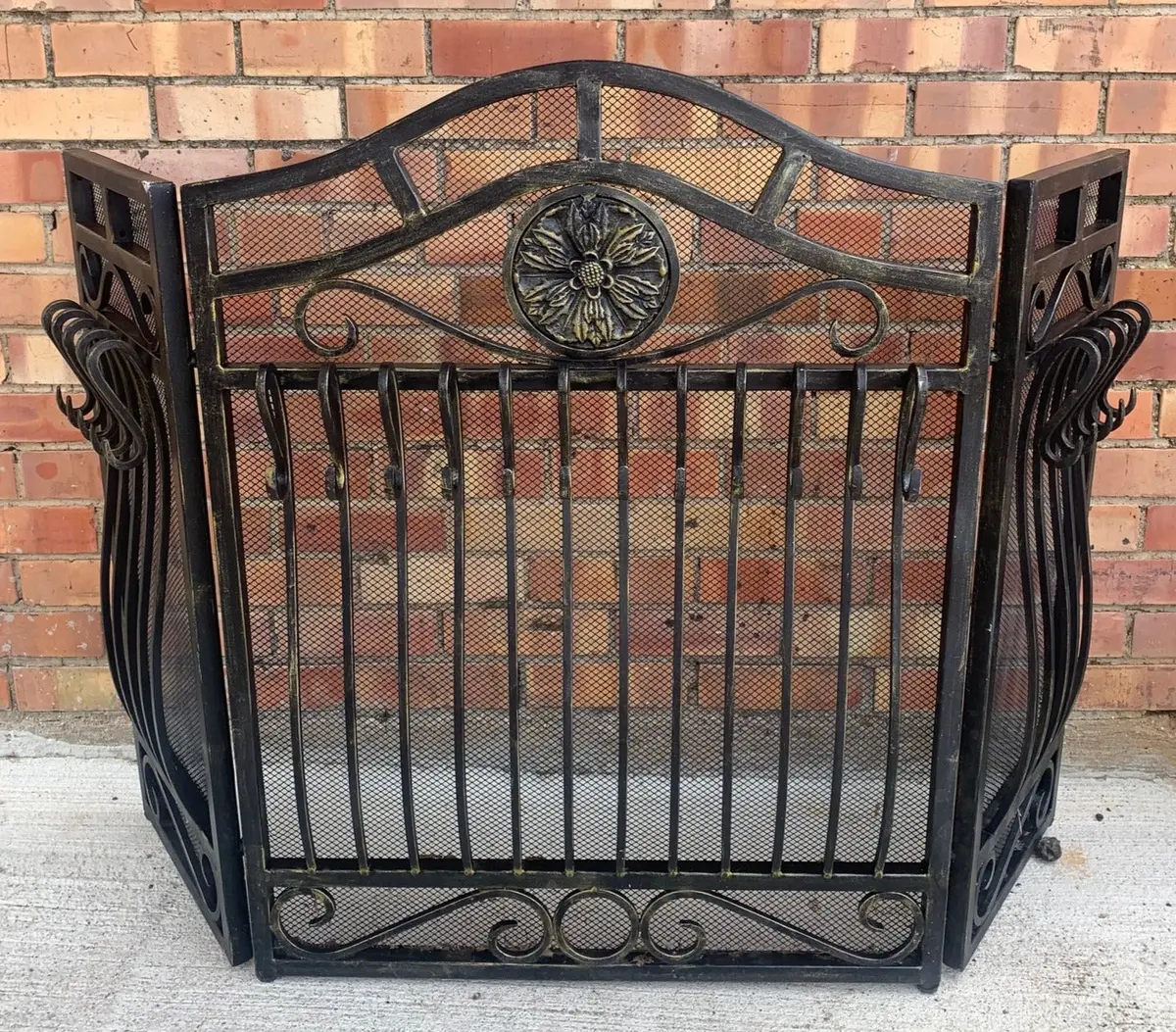 Heavy Iron Hinged Fire Screen 1