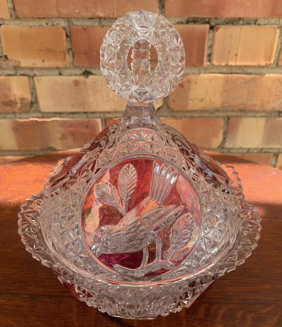 Amethyst And Clear Crystal Candy Dish With Birds 1