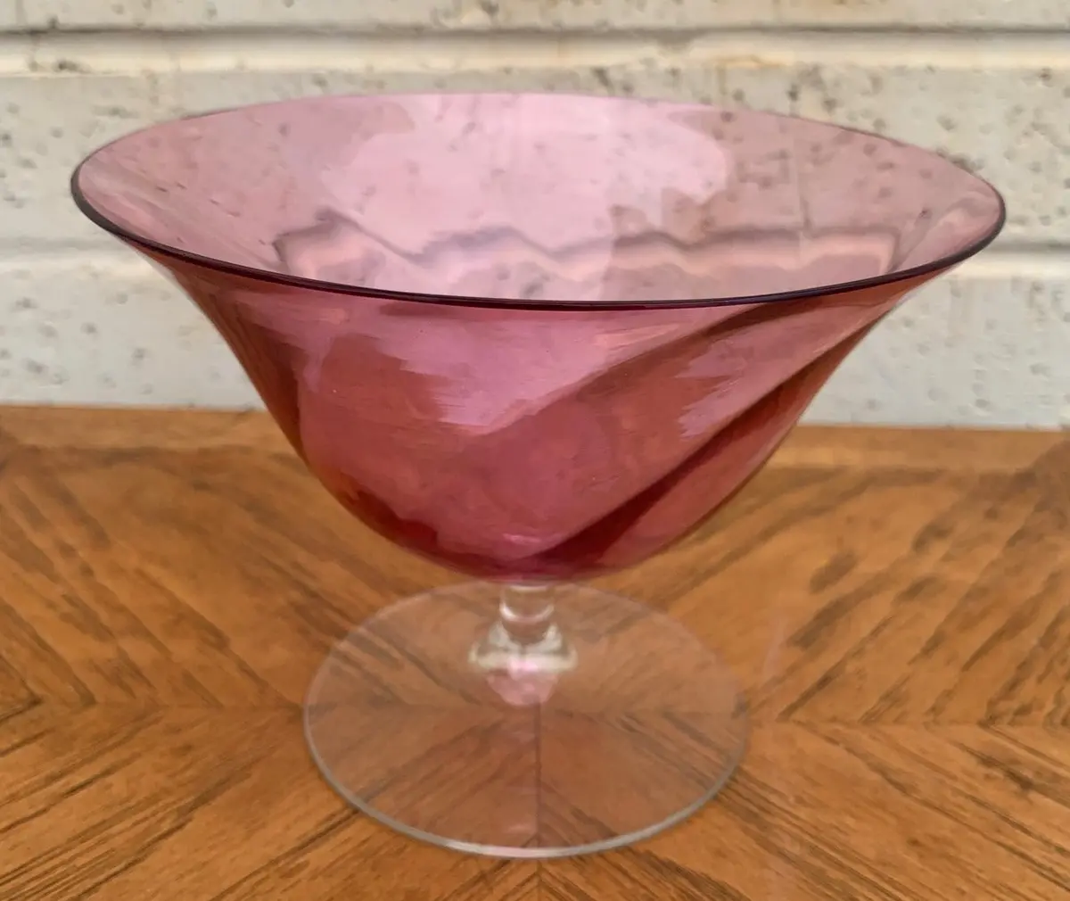Small Footed Amethyst Glass Bowl 1