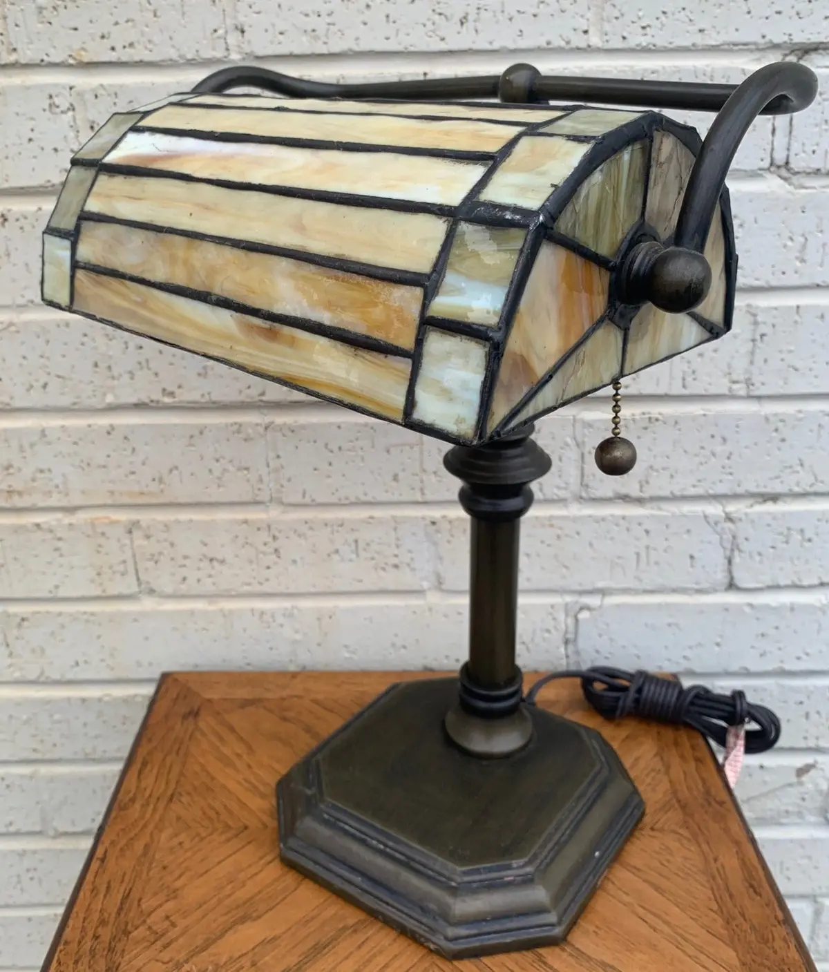 Stained Glass Banker's Lamp 1
