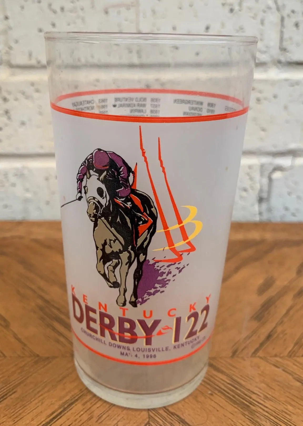 1996 Kentucky Derby Mint Julep Glass 1