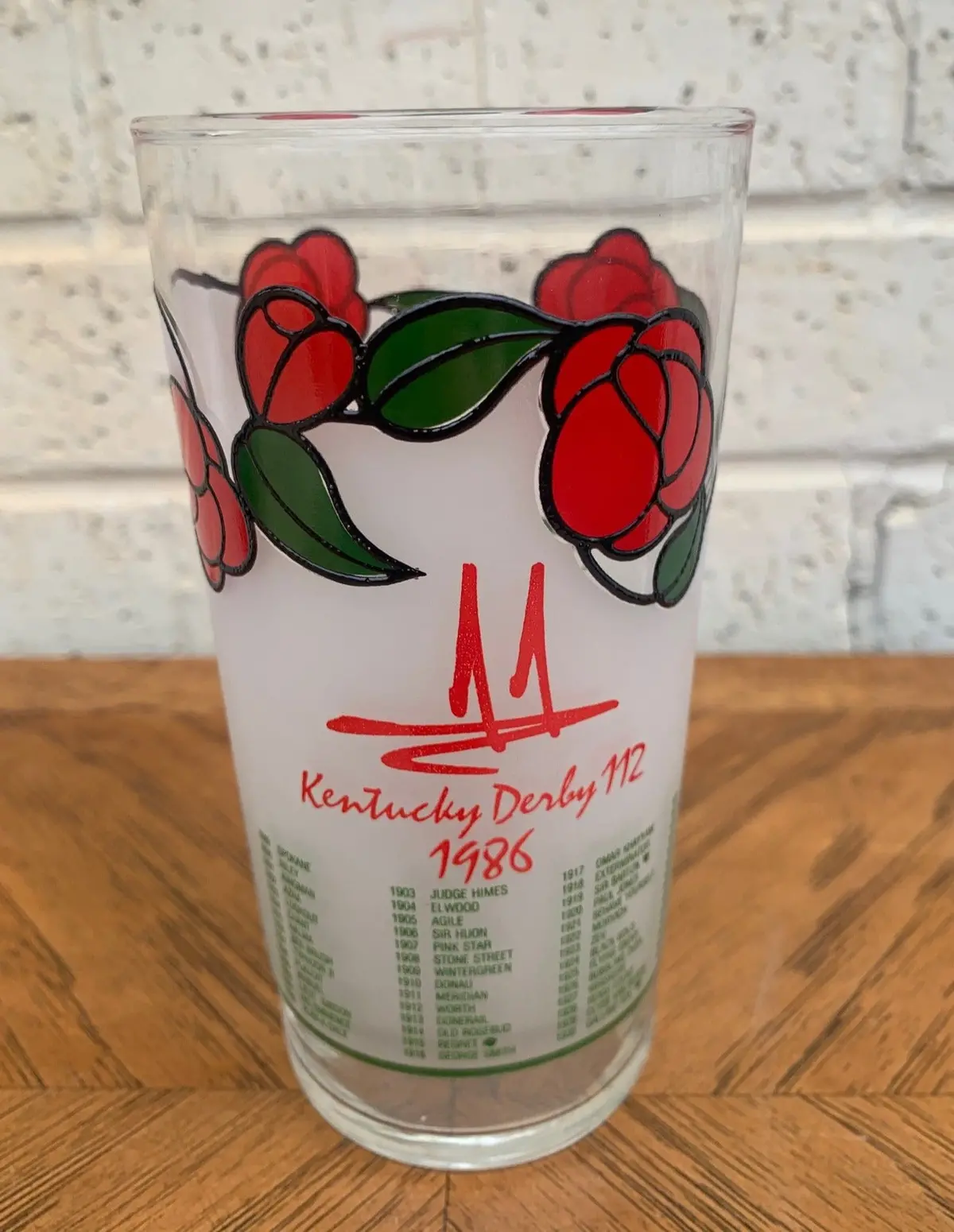1986 Kentucky Derby Mint Julep Glass 1