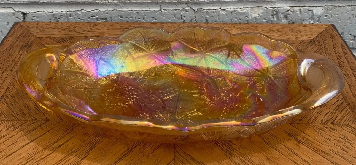 Carnival Glass Oblong Dish 1