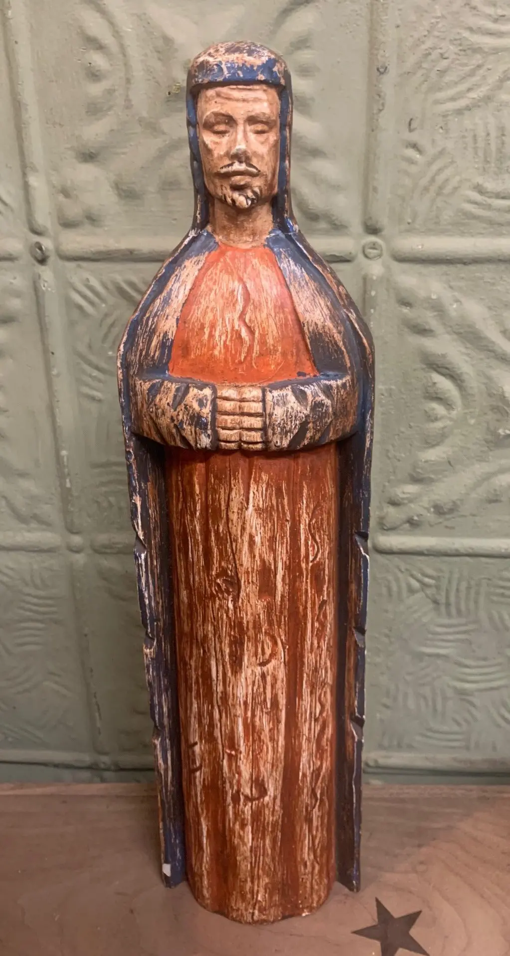 Faux Carved Wood Knights Templar Figure 1
