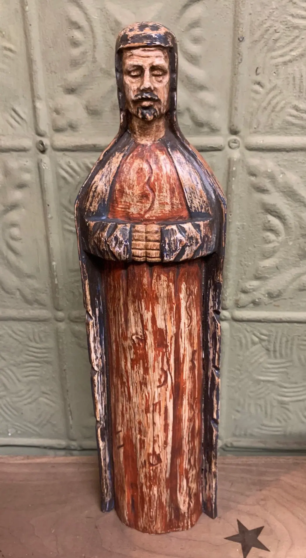 Faux Carved Wood Knights Templar Figure 1